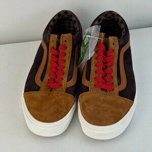 Men's 9, Women's 10.5 - VANS Old Skool Low Pig Suede Plaid Ginger Sneaker 507452